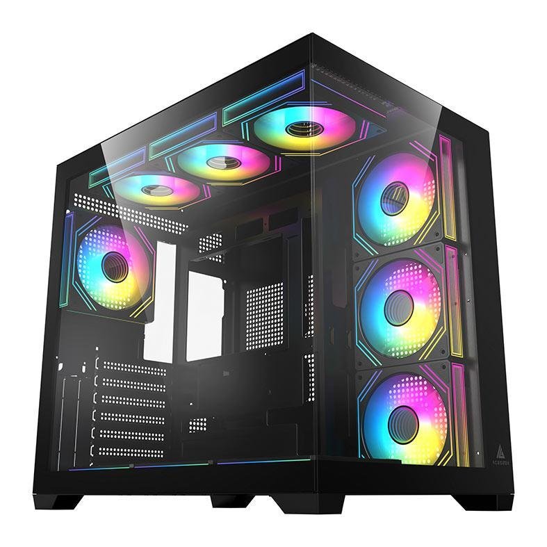 😱 Gabinete Gamer Acegeek Omniview, Mid-Tower, Lateral de Vidro, Preto