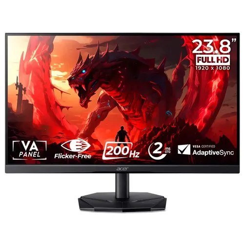 😱 Monitor Gamer Acer Nitro 23.8 200hz 2ms Fhd Hdmi Va Kg241y-x3bip Preto 127/220v