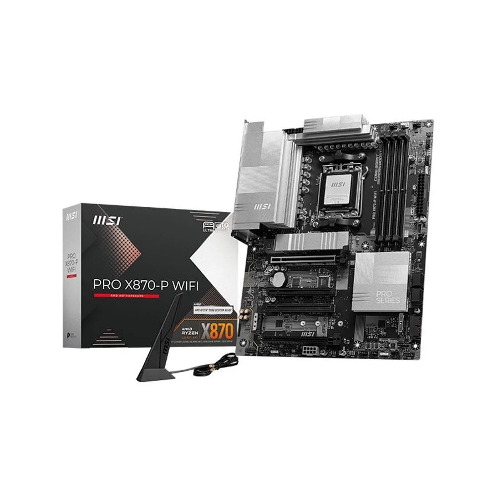 😱 Placa-Mãe MSI PRO X870-P WiFi, AMD, AM5, DDR5, ATX, Chipset X870, Wi-Fi 7 e Bluetooth 5.4, Preto