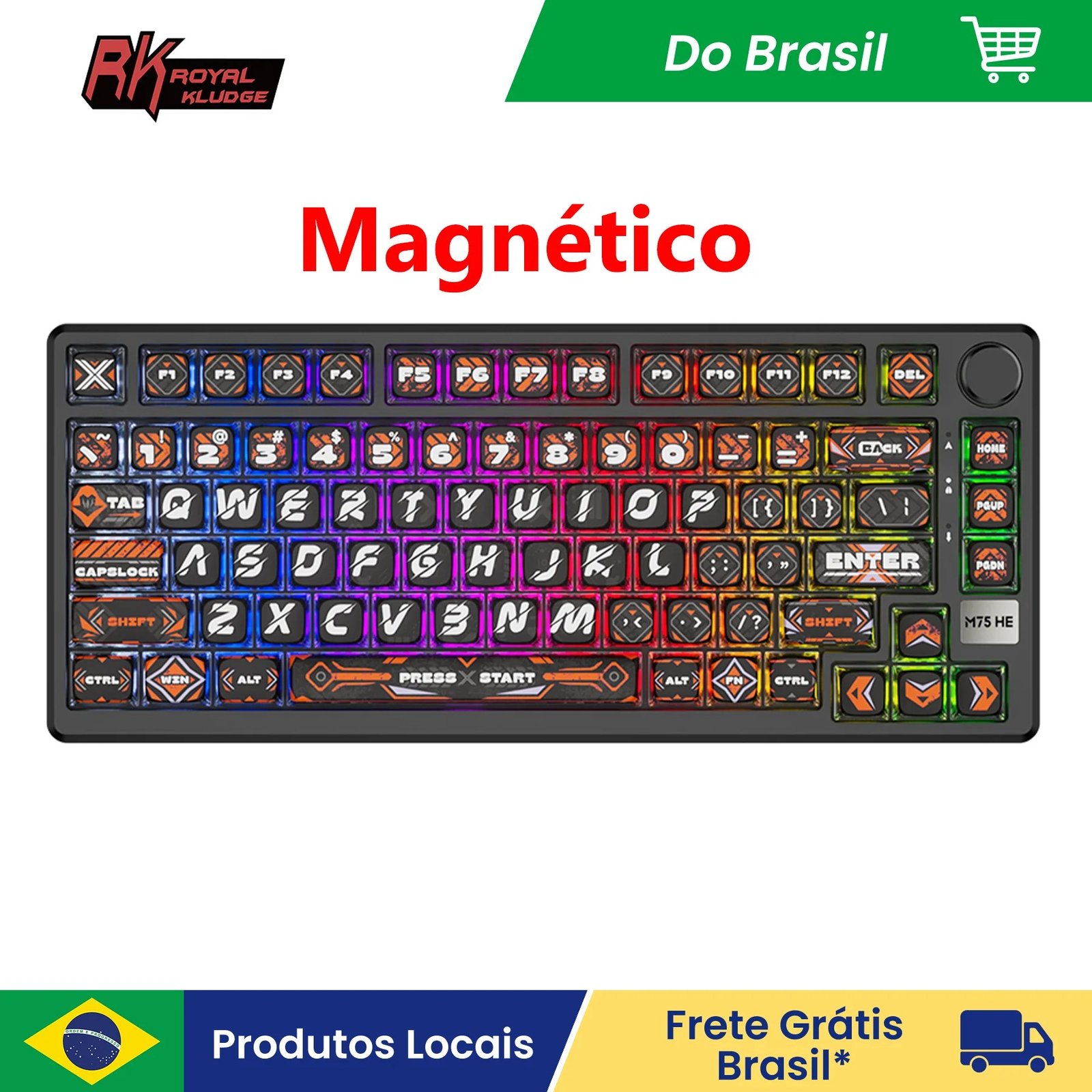 😱 Teclado Magnético Royal Kludge RKM75 0,01mm, 8K Socd/Rs 0,125ms