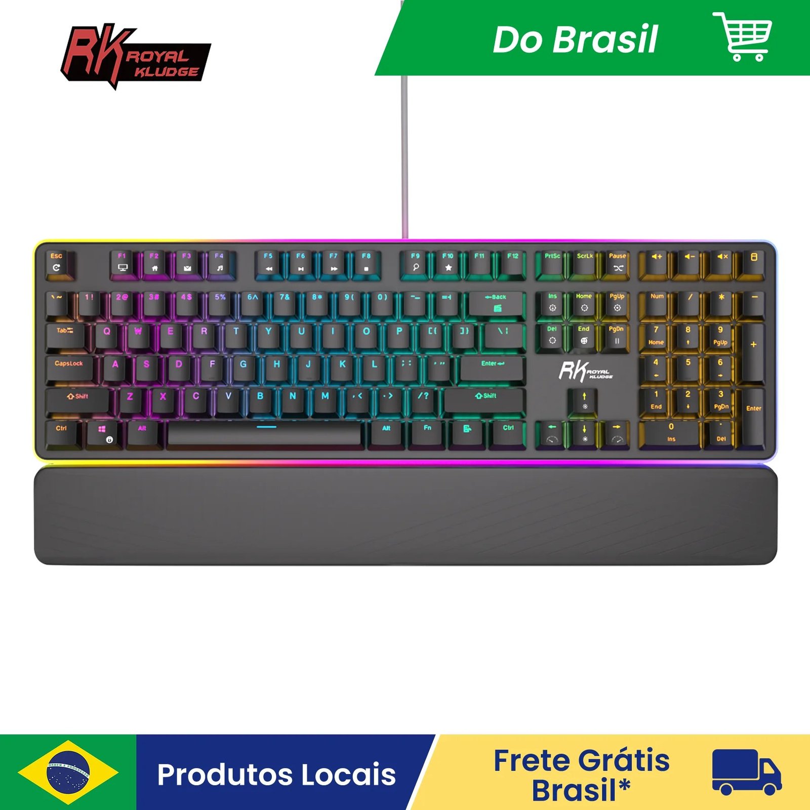 😱 Teclado Mecânico RK Royal Kludge RK918 com 108 teclas, RGB 100%, fio