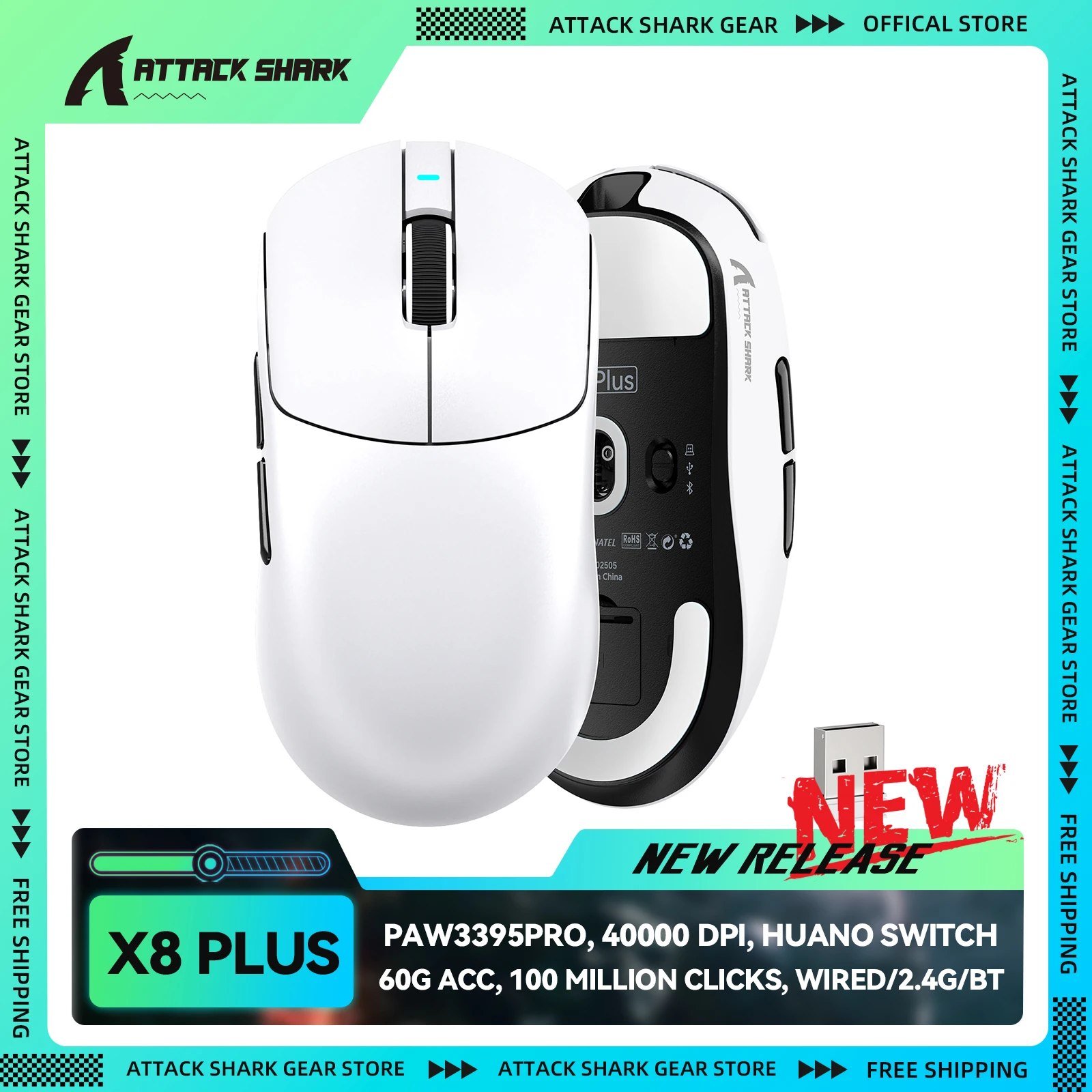 😱 Mouse Sem Fio ATTACK SHARK X8 Plus