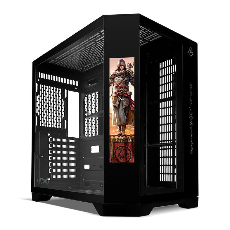 😱 Gabinete Gamer Mancer CV700X, Mid-Tower, Com Tela LCD, Lateral de Vidro, Preto