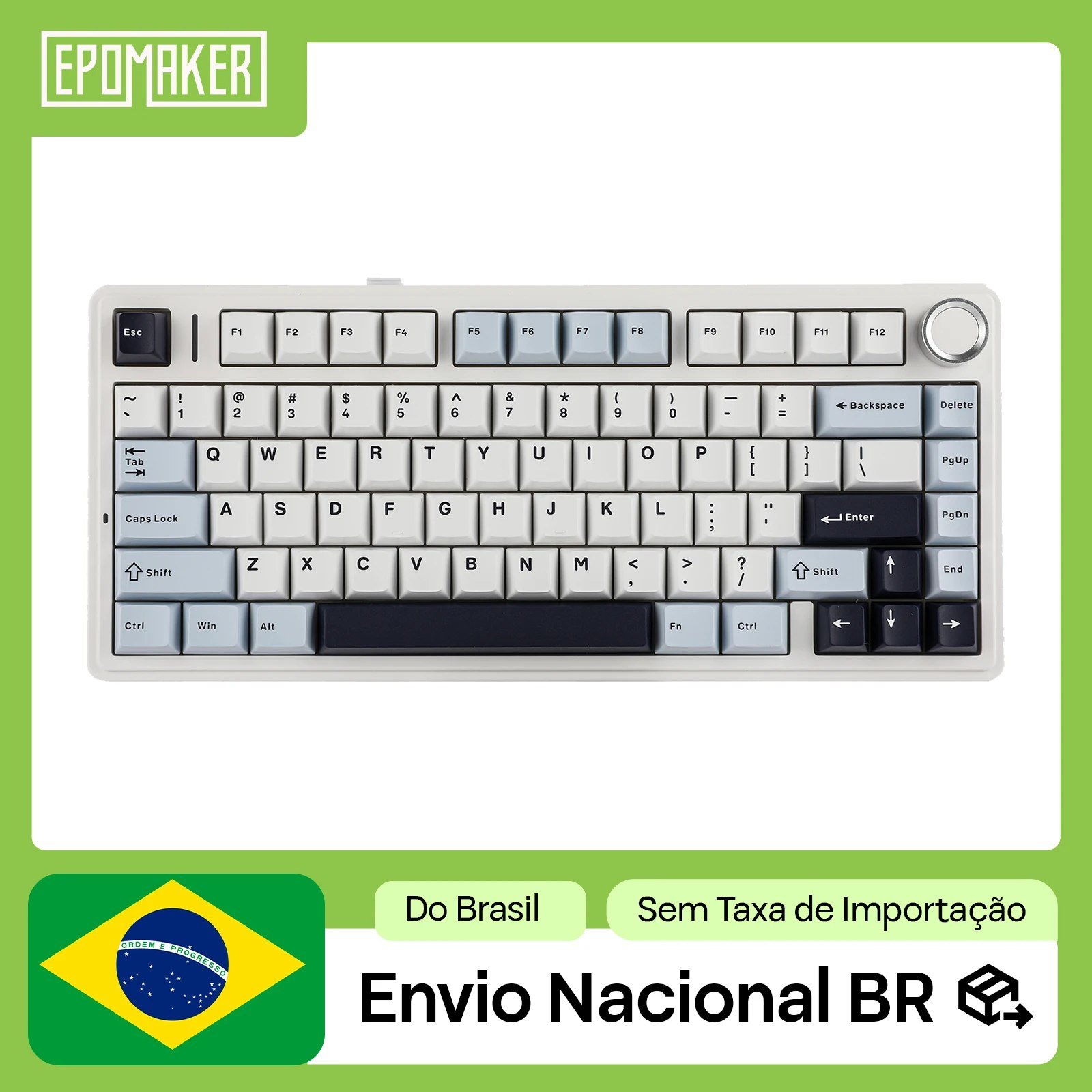 😱 Teclado Sem Fio Mecânico AULA F75 RGB, Hot Swap, Keycaps PBT, Com Knob de Volume