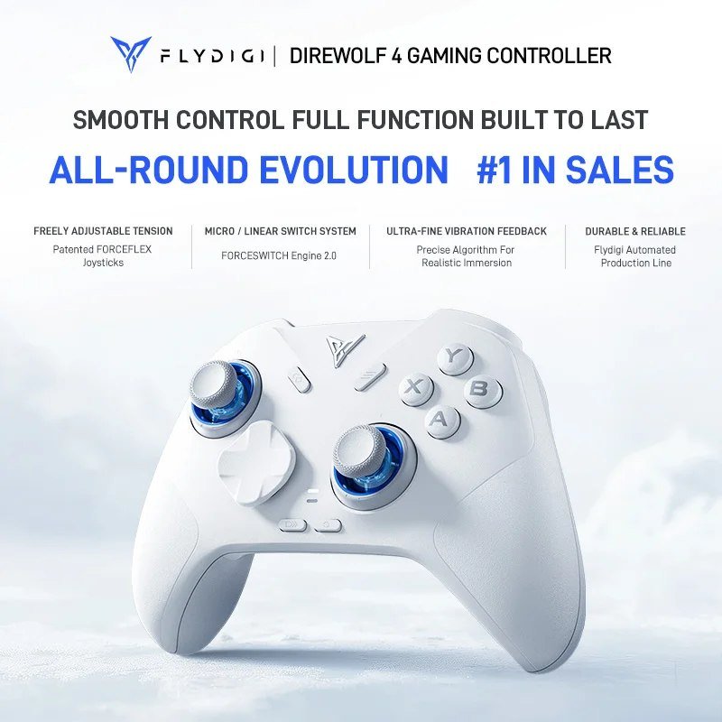 😱 Controle Flydigi direwolf 4 Hall Efect 1000hz + Dock de carregamento