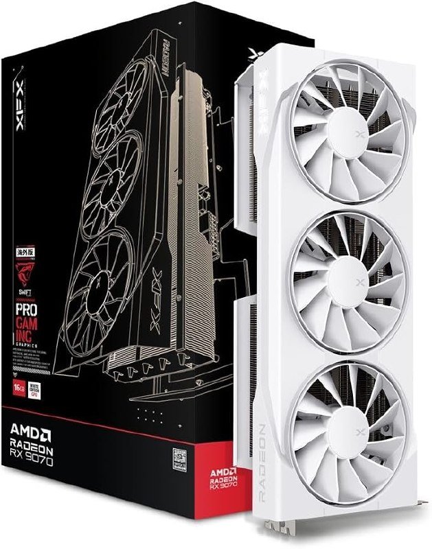 😱 XFX Swift AMD Radeon RX 9070 OC Branco Triple Fan Gaming Edition com 16GB GDDR6 HDMI 3xDP, AMD RDNA 4 RX-97SWFB3W9