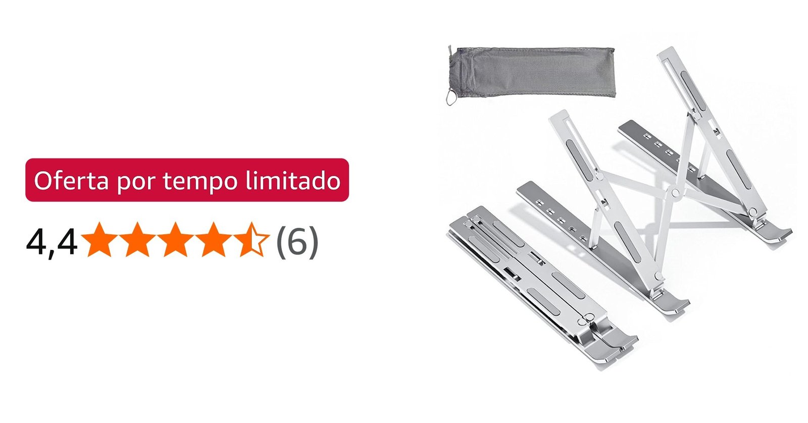 😱 Suporte Portátil DobráVel de Liga de AlumíNio para Laptop, Suporte para Telefone - 7 NíVeis AjustáVeis, Design Ergonômico para Laptops de Até 18 Polegadas (Prata)