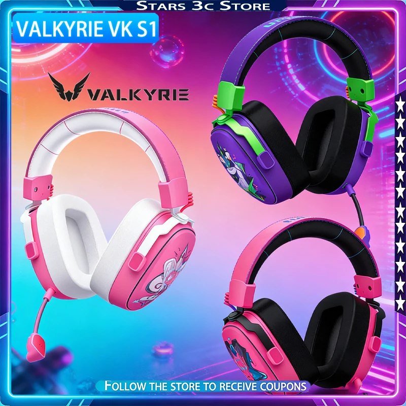 😱 Headset Gamer Valkyrie VK S1 tri mode wireless sem fio 2.4g RGB