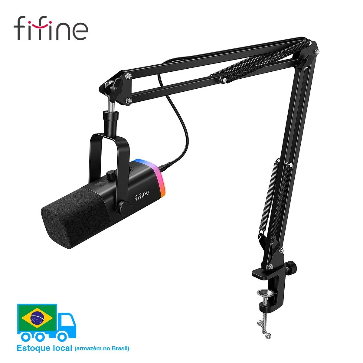 😱 Microfone Fifine Ampligame AM8T USB/XLR + Suporte Articulado