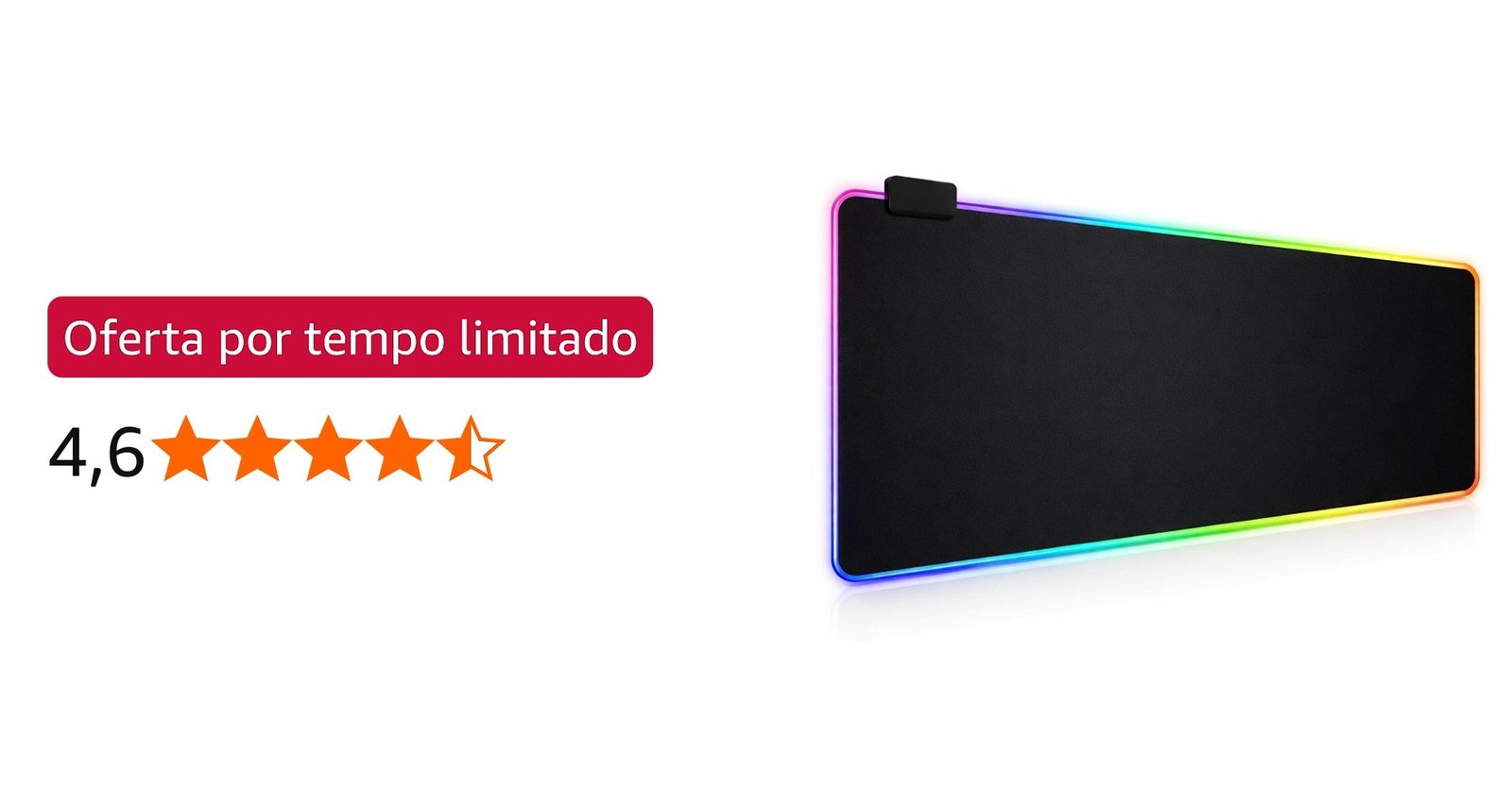 😱 Mouse Pad Gamer RGB, 80x30cm Impermeável Antiderrapante com 13 Modos de Luz
