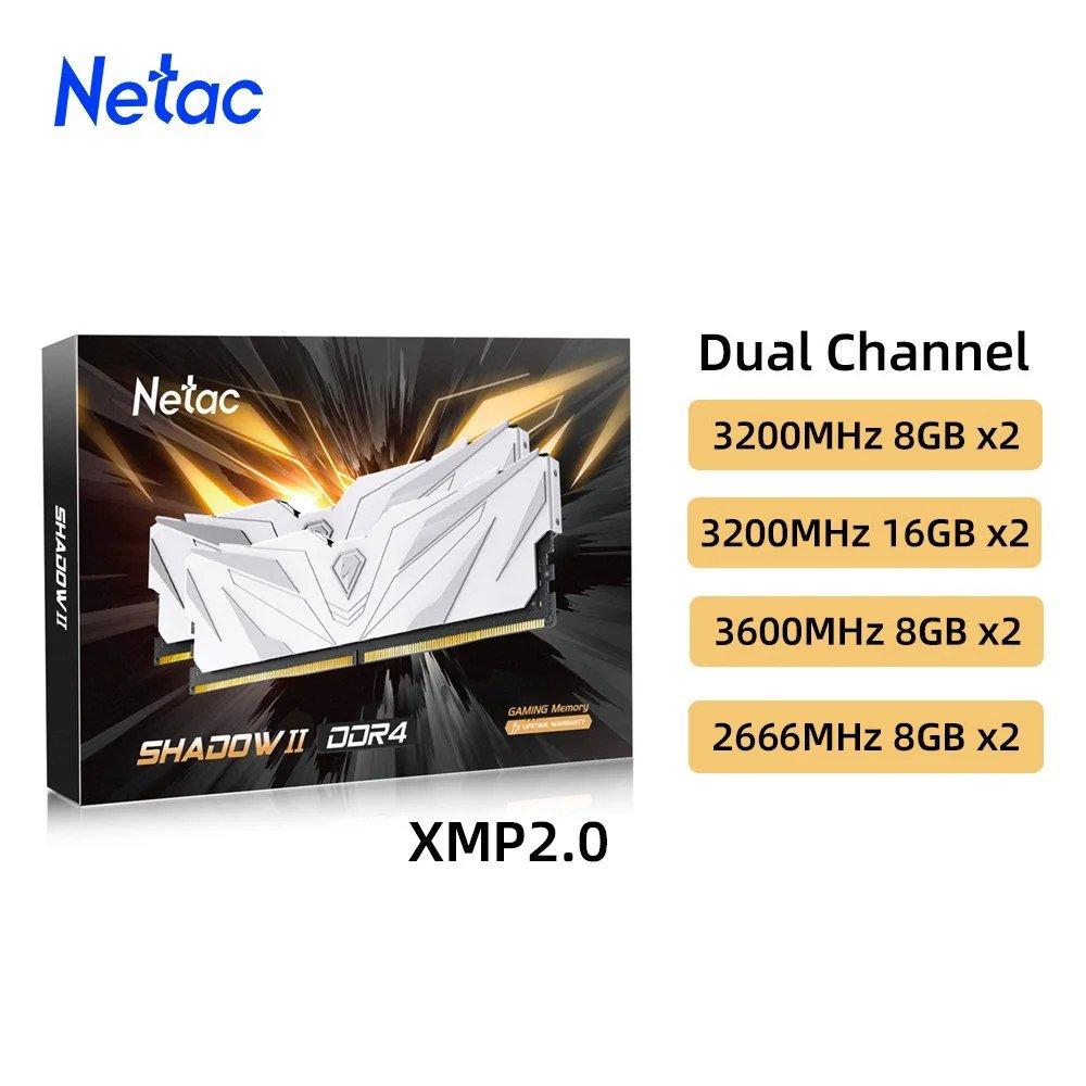 😱 Memória Ram Netac Shadow 16GB (2 x 8GB) 3200mhz