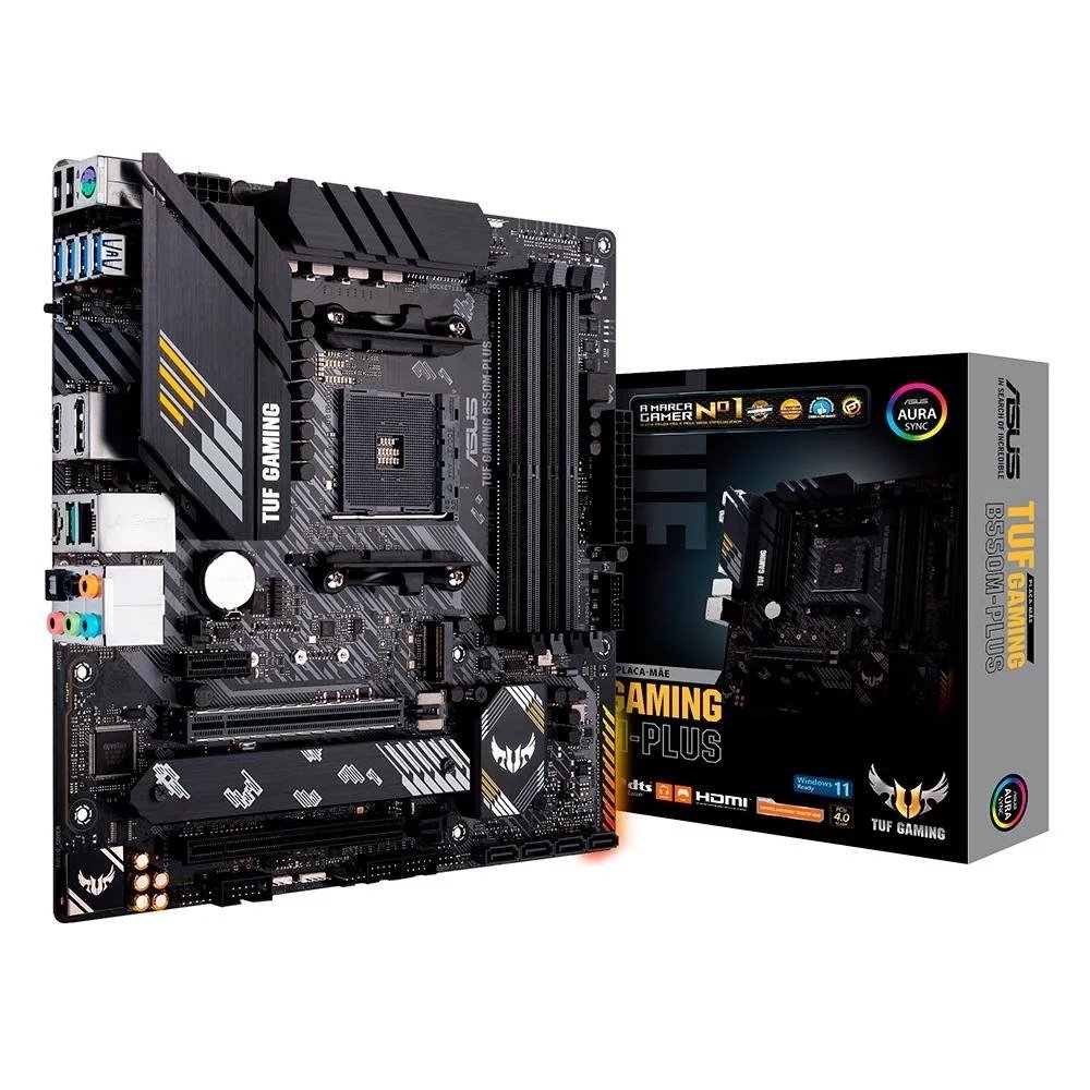 😱 Placa-Mãe ASUS TUF Gaming B550M-Plus, AMD AM4, mATX, DDR4, Preto