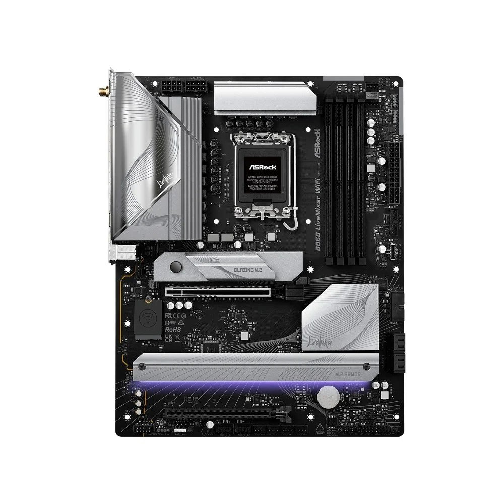 😱 Placa-Mãe ASRock B860 LiveMixer WiFi, Intel LGA 1851, ATX, DDR5