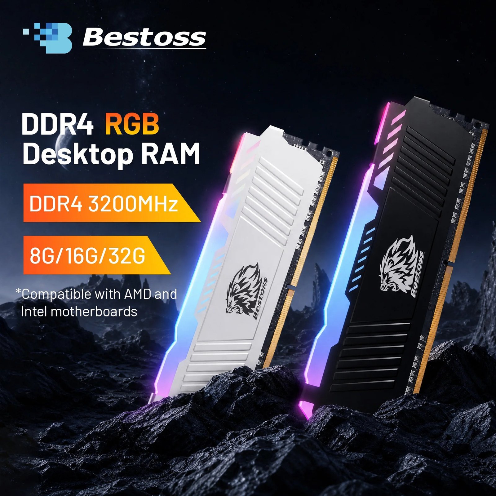 😱 Memoria Ram DDR4 RGB 8GB 3200MHZ CL18 Bestoss