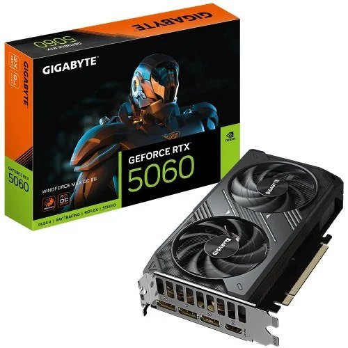 😱 Placa de Vídeo Gigabyte NVIDIA GeForce RTX 5060 Windforce Max OC, 8GB, GDDR7, DLSS, Ray Tracing, GV-N5060WF2MAX OC-8GD - Open Box