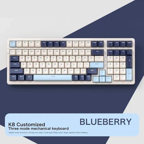 😱 Teclado Mecânico Sem Fio K8 De 100 Teclas E Conexão Tri-modo