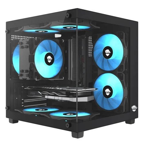 😱 Gabinete Gamer Ninja Ryomaru Mini Tower Vidro Temperado Matx Sem Fonte Com 3 Fans Rainbow Preto Gn Cs Rmmab3F