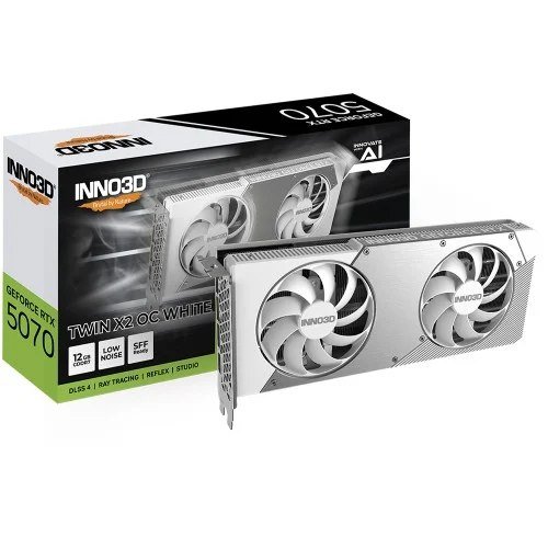 😱 Placa de Vídeo INNO3D NVIDIA GeForce RTX 5070 TWIN X2 OC White, 12GB, GDDR7, DLSS, Ray Tracing, N50702-12D7X-195064W