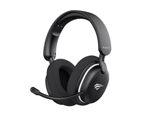 😱 Havit Headset Gamer Fuxi H7SE, Sem Fio 2.4GHz e Bluetooth, Drivers 40mm, Microfone Destacável, 43h de Bateria, Preto, Compatível com PC, PS4, PS5, Switch