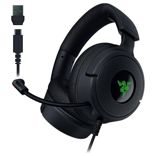 😱 Headset Gamer Razer Kraken V4 X cabo tipo C e tipo A - para PC, Mac, PS5