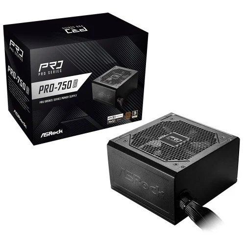 😱 Fonte Asrock Pro 750W 80 Plus Bronze Atx 31 Pcie 51 Pfc Ativo Preto Pro 750B