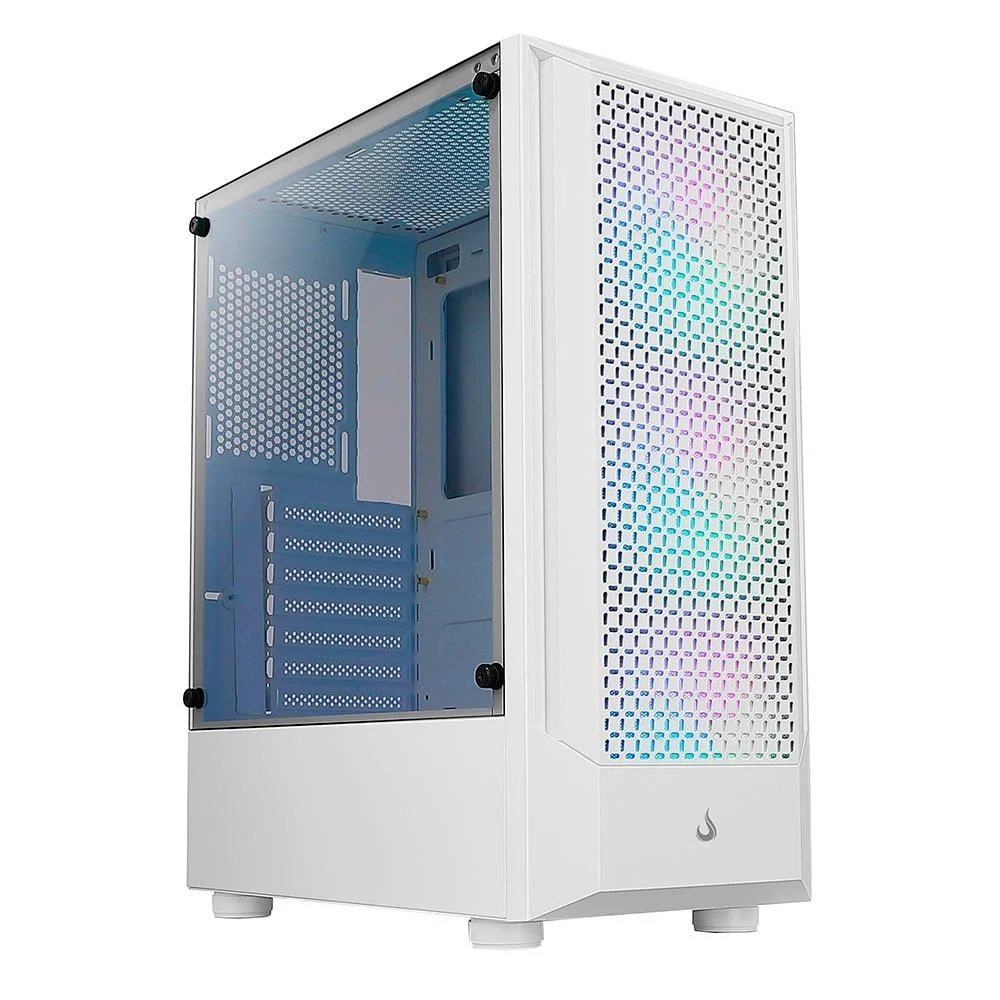 😱 Gabinete Gamer Rise Mode Wave White Mid Tower Lateral Em Vidro Fume Argb Atx 3 Cooler Fan Argb Branco Rm Wa Bw Argb