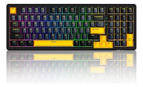 😱 Teclado Mecânico Gamer Tri Mode Rgb Fire Phoenix F99 Pro Preto Inglês Us