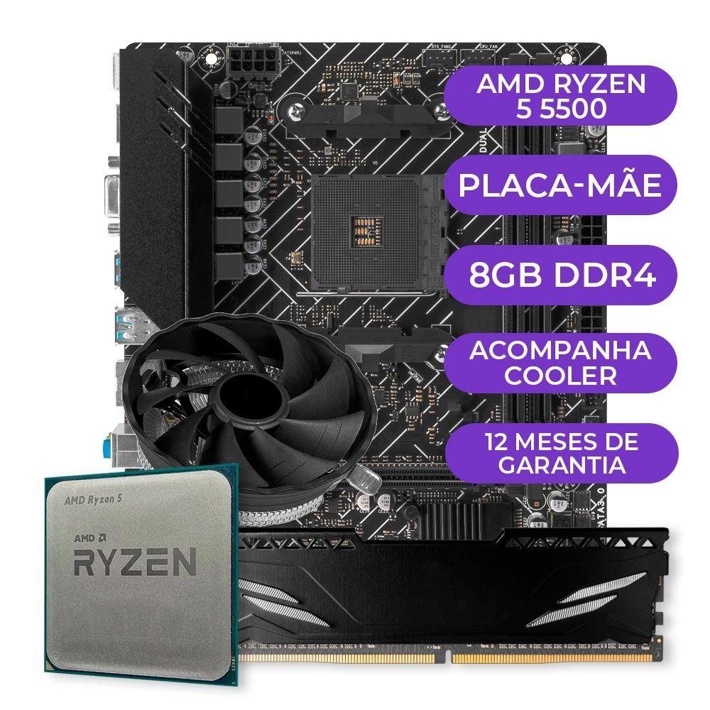 😱 Kit Upgrade Gamer AMD Ryzen 5 5500, AM4, 8GB DDR4