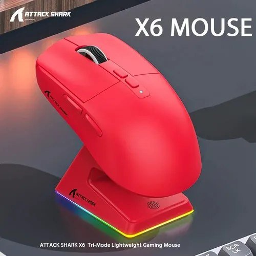 😱 Mouse Gamer Sem Fio Attack Shark X6 Tri Mode
