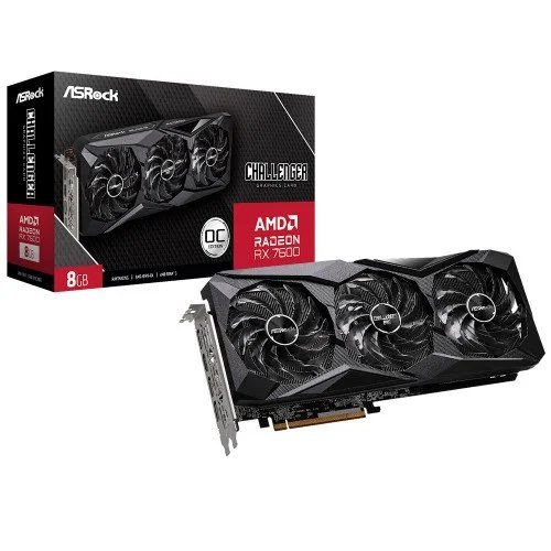 😱 Placa De Video Asrock Amd Radeon Rx 7600 Challenger Pro Oc 8GB Gddr6 Fsr Ray Tracing 90 Ga62Zz 00Uanf