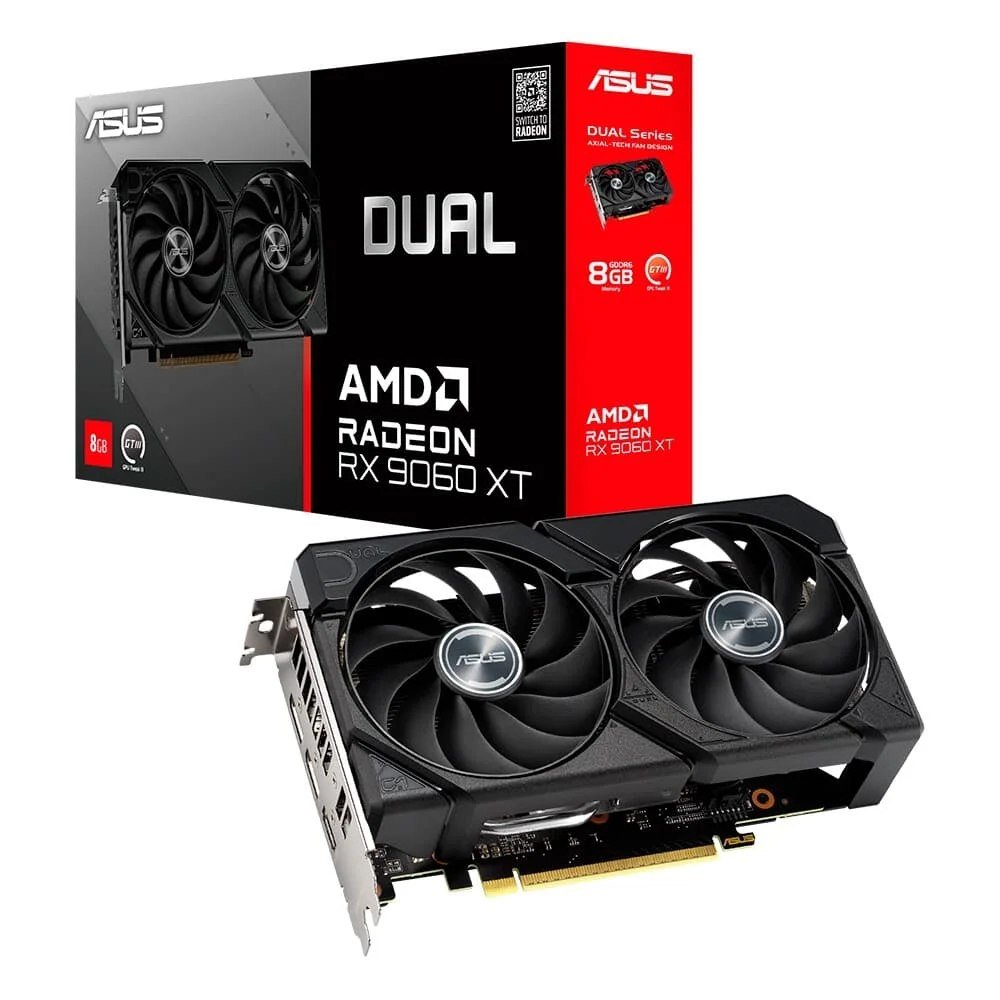 😱 Placa De Video Asus Dual RX 9060 XT 8G Amd Radeon 8GB Gddr6 128Bits Opengl 4 6 90Yv0Mi1 M0Na00