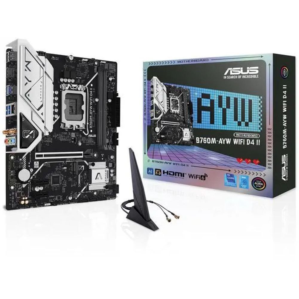 😱 Placa Mãe Asus B760M-AYW WIFI D4 II, Chipset B760, Intel LGA 1700, mATX, DDR4, 90MB1MG0-M0EAY0