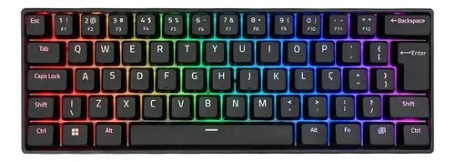 😱 Teclado Mecânico Akko 3061S Preto 60% ABNT2 Switch Orange RGB USB-C