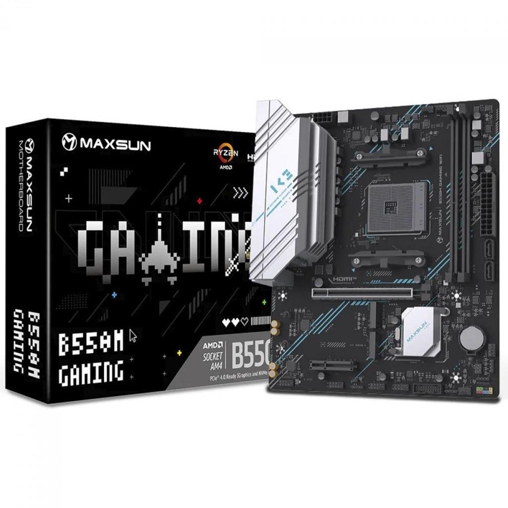 😱 Placa Mãe MAXSUN MS-B550M Gaming WIFI, Chipset B550, AMD AM4, mATX, DDR4