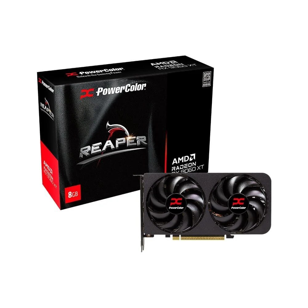 😱 Placa de Vídeo PowerColor RX 9060 XT Reaper AMD Radeon, 8GB, GDDR6, 128bits, OpenGL 4.6, RDNA 4 - RX9060XT 8G-A