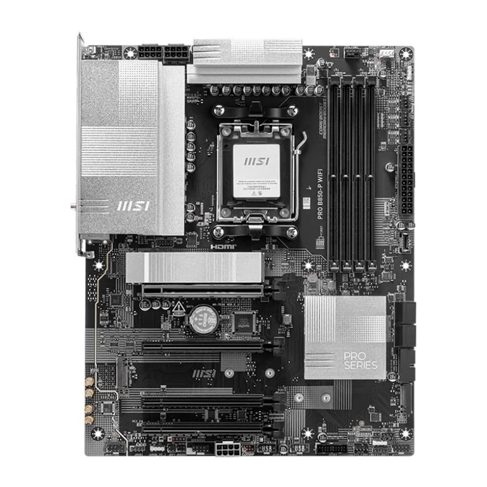 😱 Placa Mãe MSI PRO B850-P WIFI, AMD, Socket AM5, ATX, DDR5 UDIMM, Wi-Fi 7, Preto
