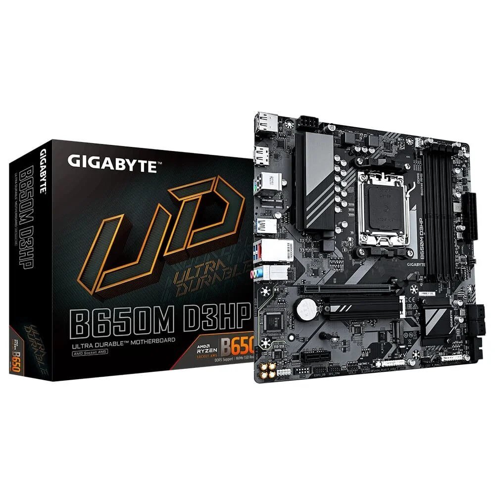 😱 Placa-Mãe Gigabyte B650M D3HP, AMD AM5, Micro ATX, DDR5, Preto B650M D3HP