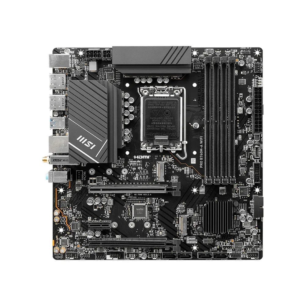 😱 Placa-Mãe MSI PRO B760M-A WIFI, Intel, LGA 1700, Micro-ATX, DDR5, Wi-Fi PROB760MAWIFI