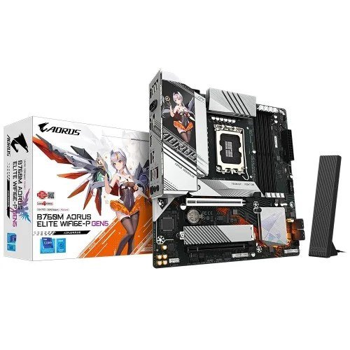 😱 Placa Mãe Gigabyte B760M AORUS ELITE WIFI6E-P GEN5, Chipset B760, Intel LGA 1700, mATX, DDR5