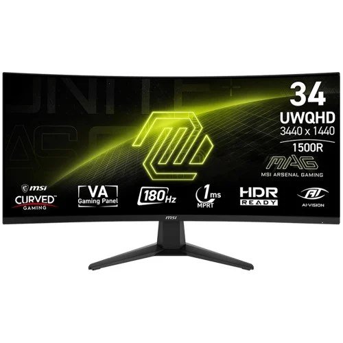 😱 Monitor Gamer Msi Mag 346Cq 34 Pol Curvo Ultrawide Uwqhd Va 1Ms 180Hz Hdmidp