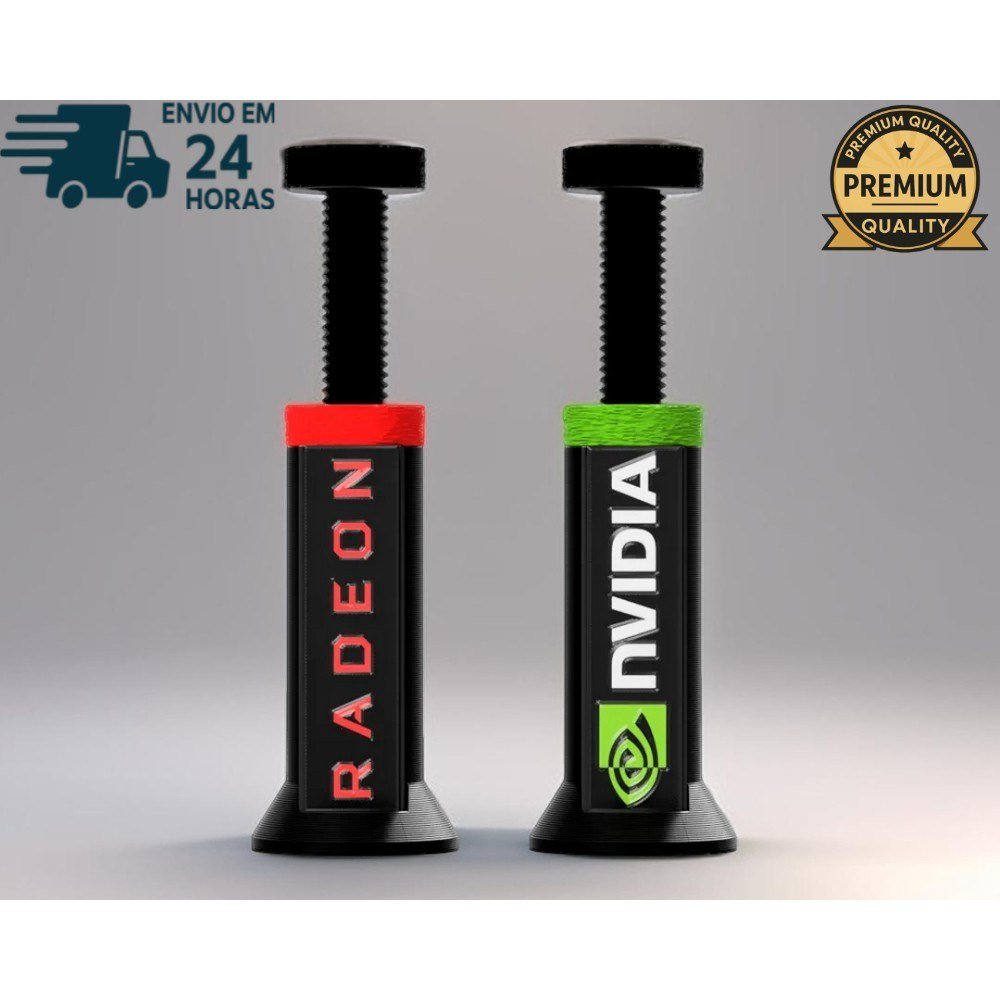 😱 Suporte Placa Vídeo GPU Ajustável Vertical - NVIDIA Radeon - com Regulagem de Altura