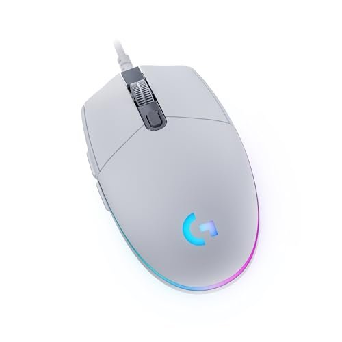 😱 Mouse Gamer Logitech G203 LIGHTSYNC RGB, Efeito de Ondas de Cores, 6 Botões Programáveis e Até 8.000 DPI - Branco