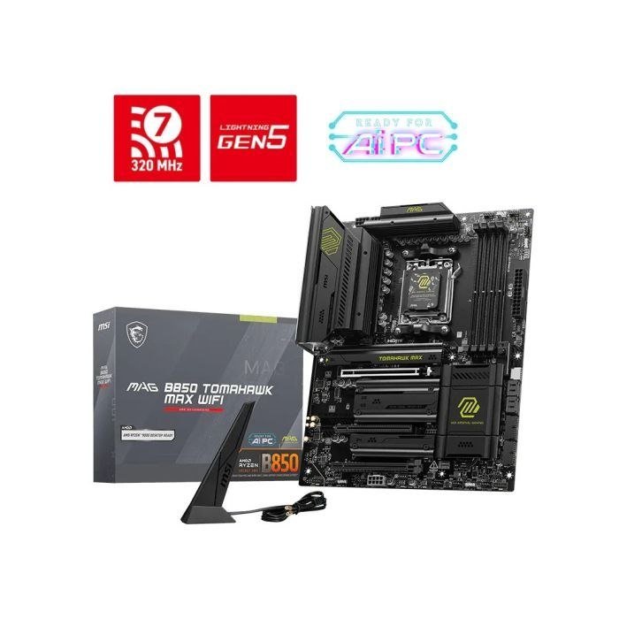 😱 Placa Mãe MSI MAG B850 TOMAHAWK MAX WIFI AM5 4xDDR5 Chipset AMD B850 ATX