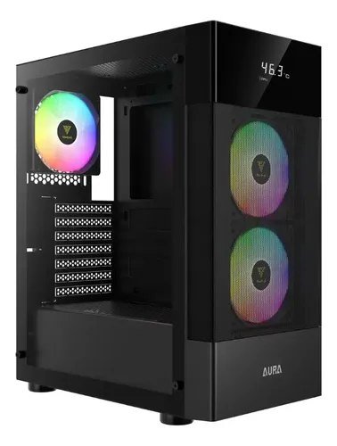 😱 Gabinete Gamer Gamdias Aura Gc5 Elite Preto Argb Com 3 Fans (VERSÃO COM TELA DE MONITORAMENTO)