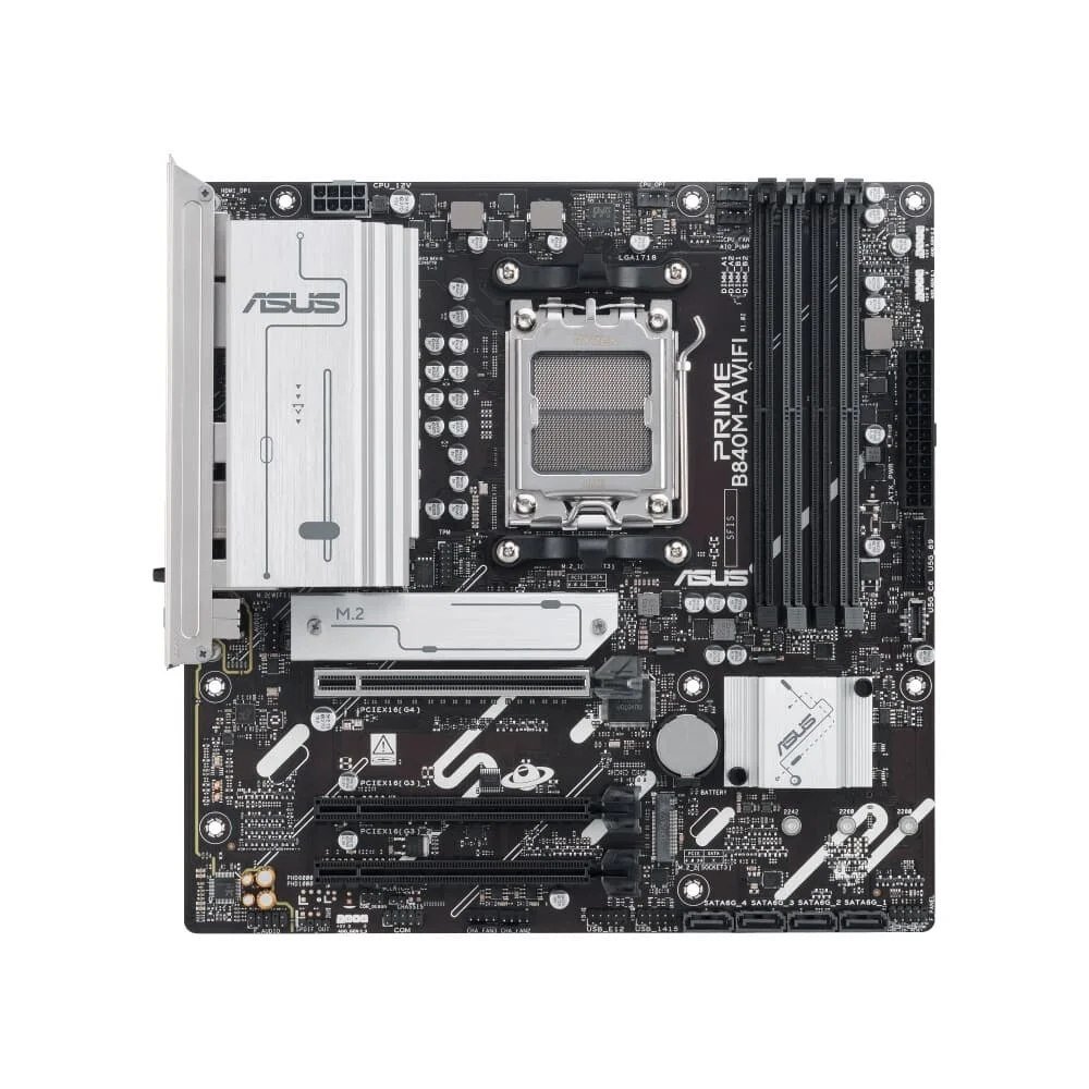 😱 Placa Mãe ASUS PRIME B840M-A WIFI, AMD AM5 , m-ATX, DDR5, Wi-fi 6e, Preto