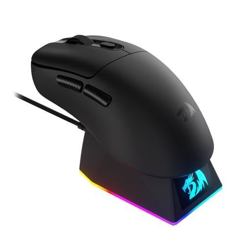 😱 Mouse Gamer Redragon Ebony Standard Preto 24000 DPI com Dock de Carregamento Magnético Tri Mode USB Tipo-C, USB 2.4GHz, Bluetooth M998-STD-1K