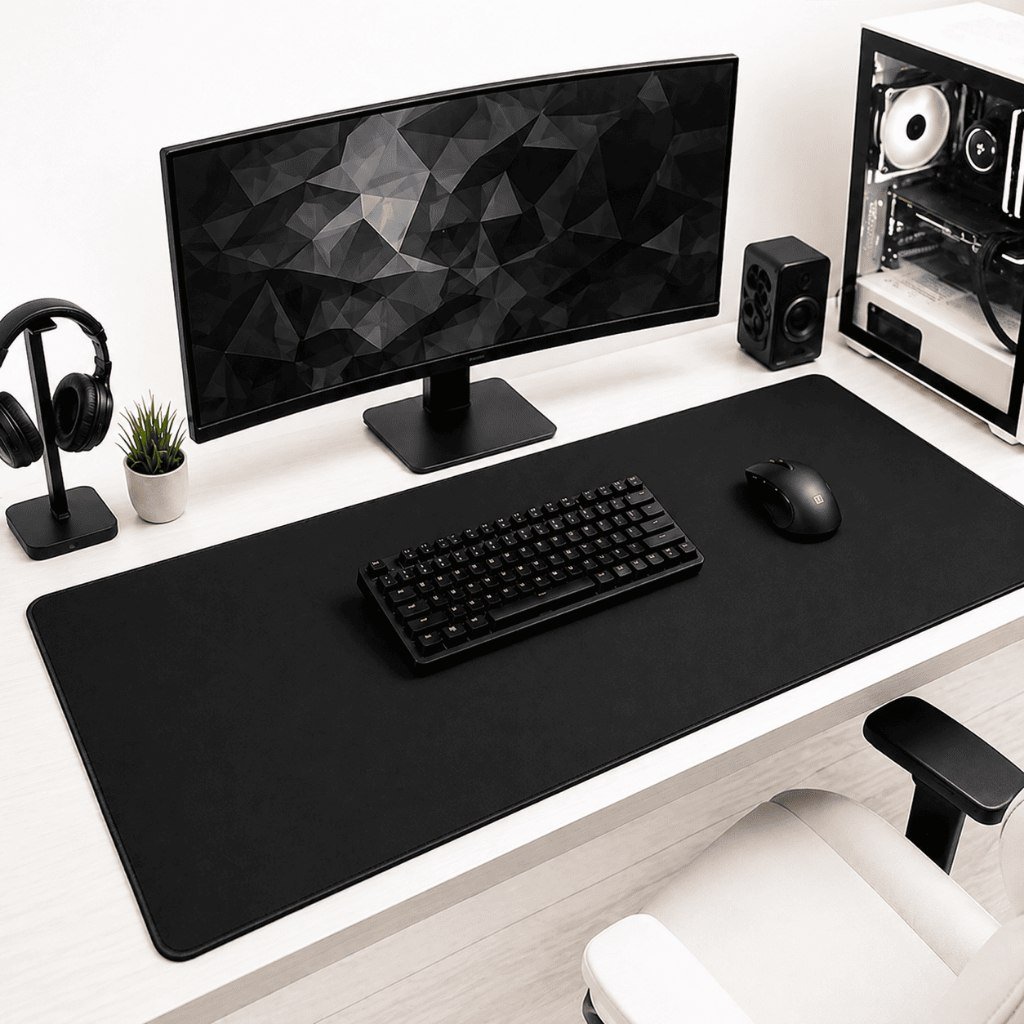 😱 Mousepad Gamer Preto Sem Desenho Extra Grande 90 X 40 Cm