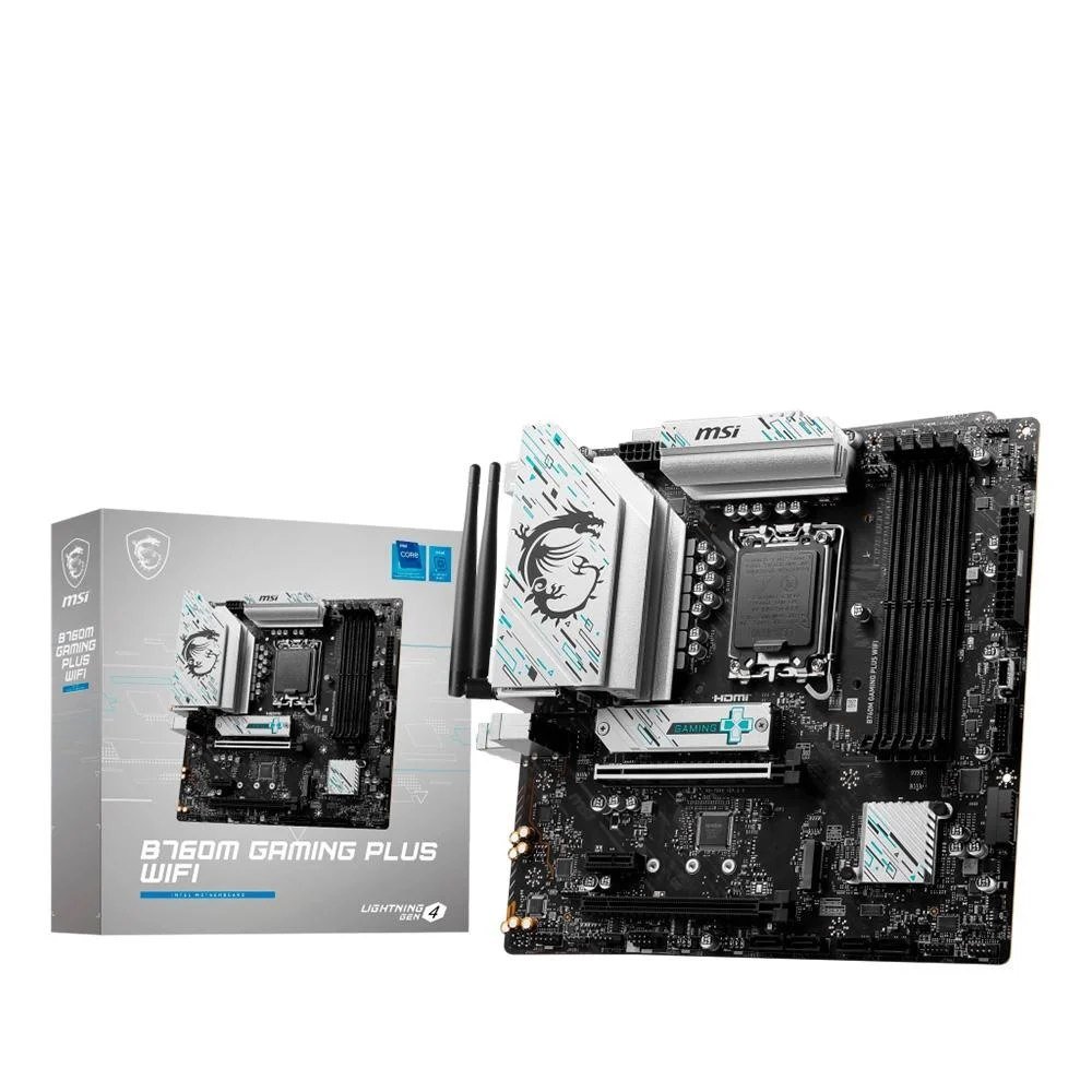 😱 Placa-Mãe MSI B760M Gaming Plus, Intel LGA 1700, M-ATX, DDR5, Wi-Fi, Preto