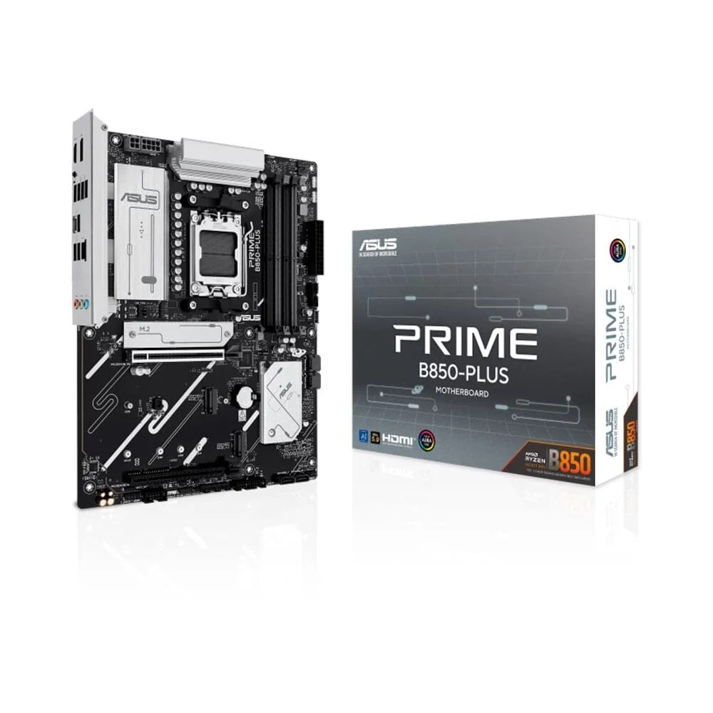 😱 Placa Mãe ASUS PRIME B850-PLUS, Chipset B850, AMD AM5, ATX, 4 Slots DDR5, 3 Slots M.2, PCIe 5.0