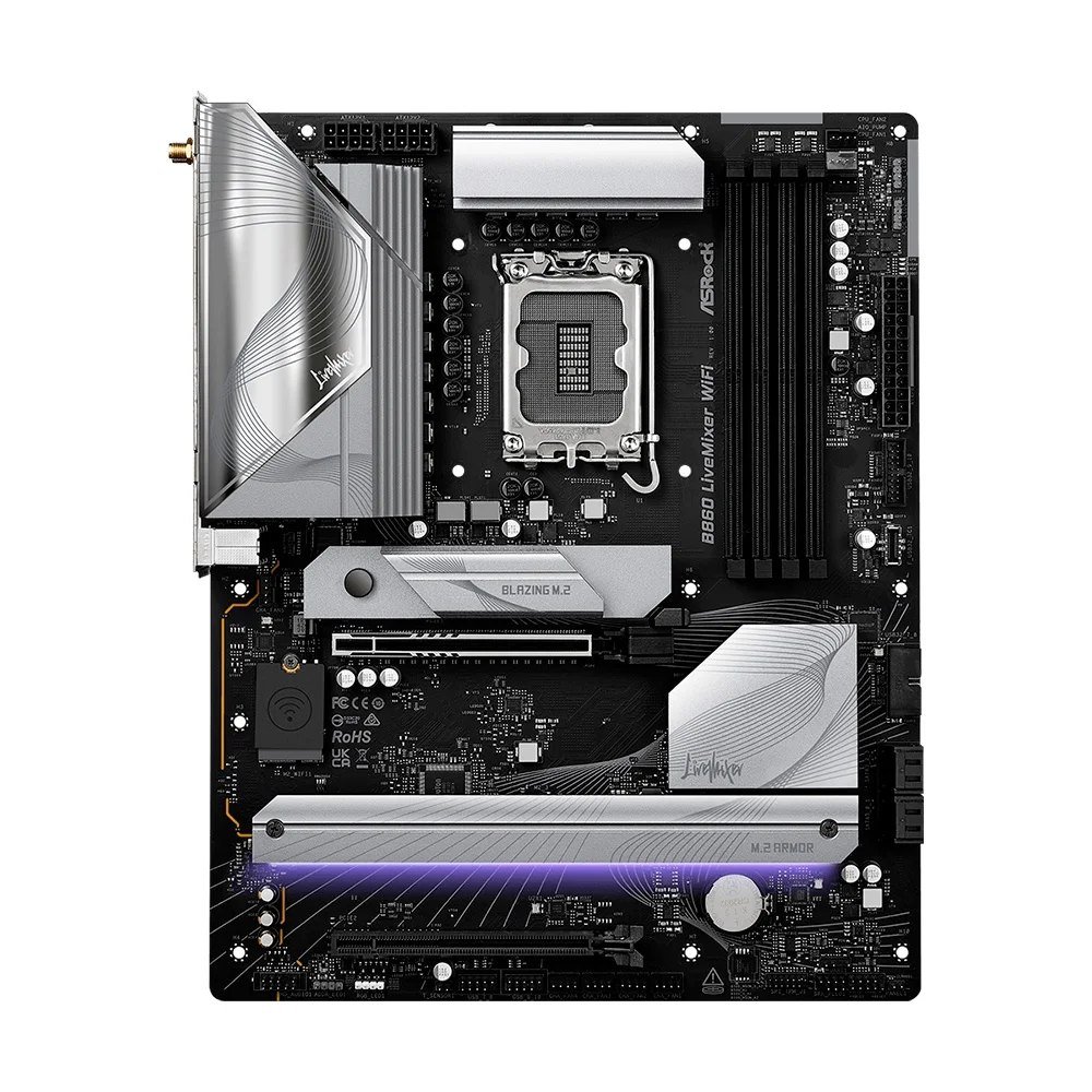 😱 Placa-Mãe ASRock B860 LiveMixer WiFi, Intel LGA1851 B860, ATX, DDR5